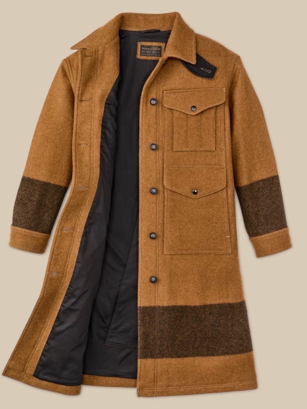Filson Women’s Brown and Dark Brown Field Coat - Picture 5 of 7